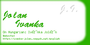 jolan ivanka business card